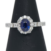 Pt900 プラチナ サファイア1.00ct ダイヤ0.57ct リング 指輪 レディース 11号 【中古】
